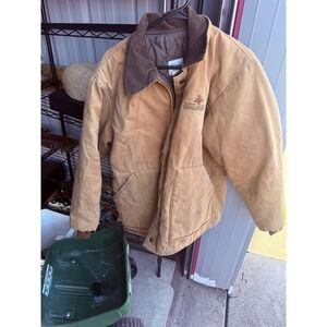 Vintage KEY Insulated Duck Work Jacket Tan Corduroy Collar Randall Corp USA